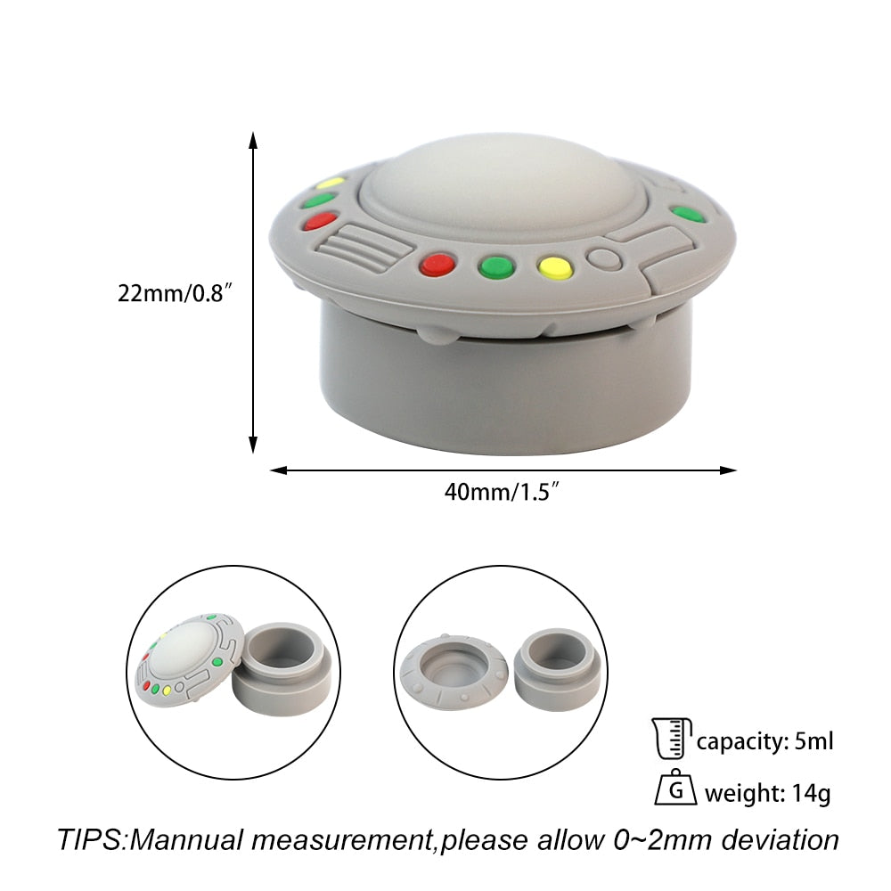 3 PCS 5 ml UFO Design Silicone Empty Cosmetic Jar Non-stick Oil Wax Storage