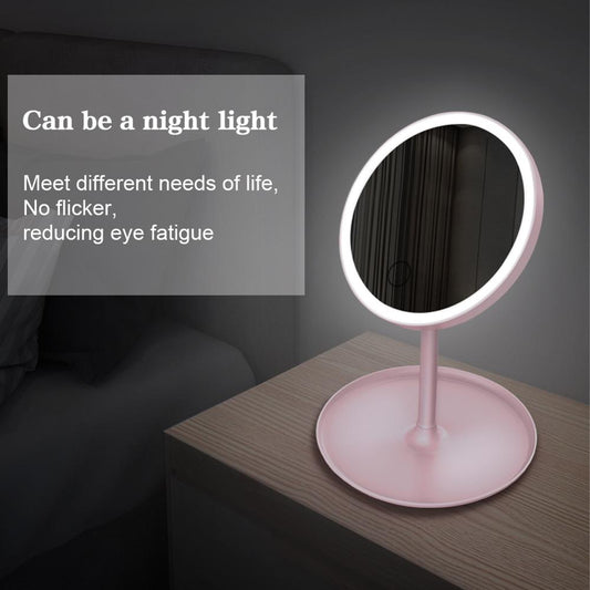 Makeup Mirror With Light  White LED Daylight Vanity Mirror Detachable/Storage Base 3 Modes Mirror With Light with USB Cable