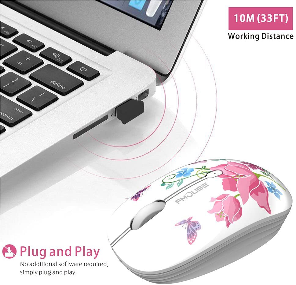 Wireless Mouse 2.4G Cute Optical Computer Mouse With USB Receiver