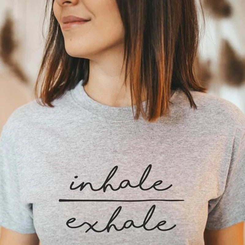 Inhale Exhale Women Short Sleeve O-neck T-shirt