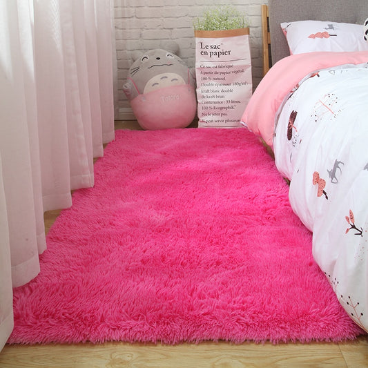 Hot Pink Shaggy Soft Fluffy Large Size Rugs