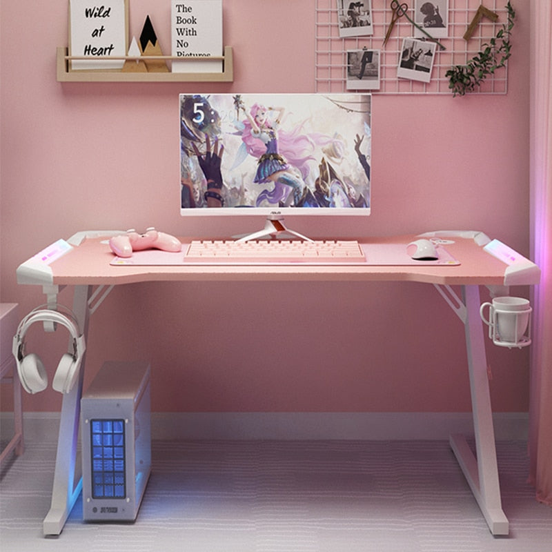 Pink streamer table desktop computer table