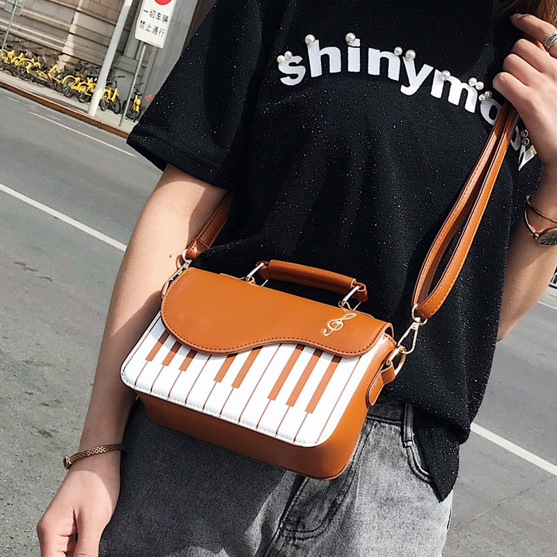 Cute Piano Pattern Shoulder Bag