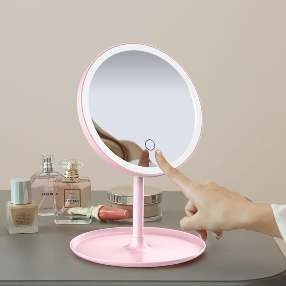 Makeup Mirror With Light  White LED Daylight Vanity Mirror Detachable/Storage Base 3 Modes Mirror With Light with USB Cable