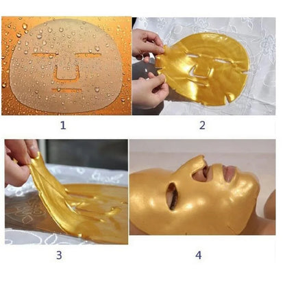10PCS Gold Bio Collagen Facial Mask