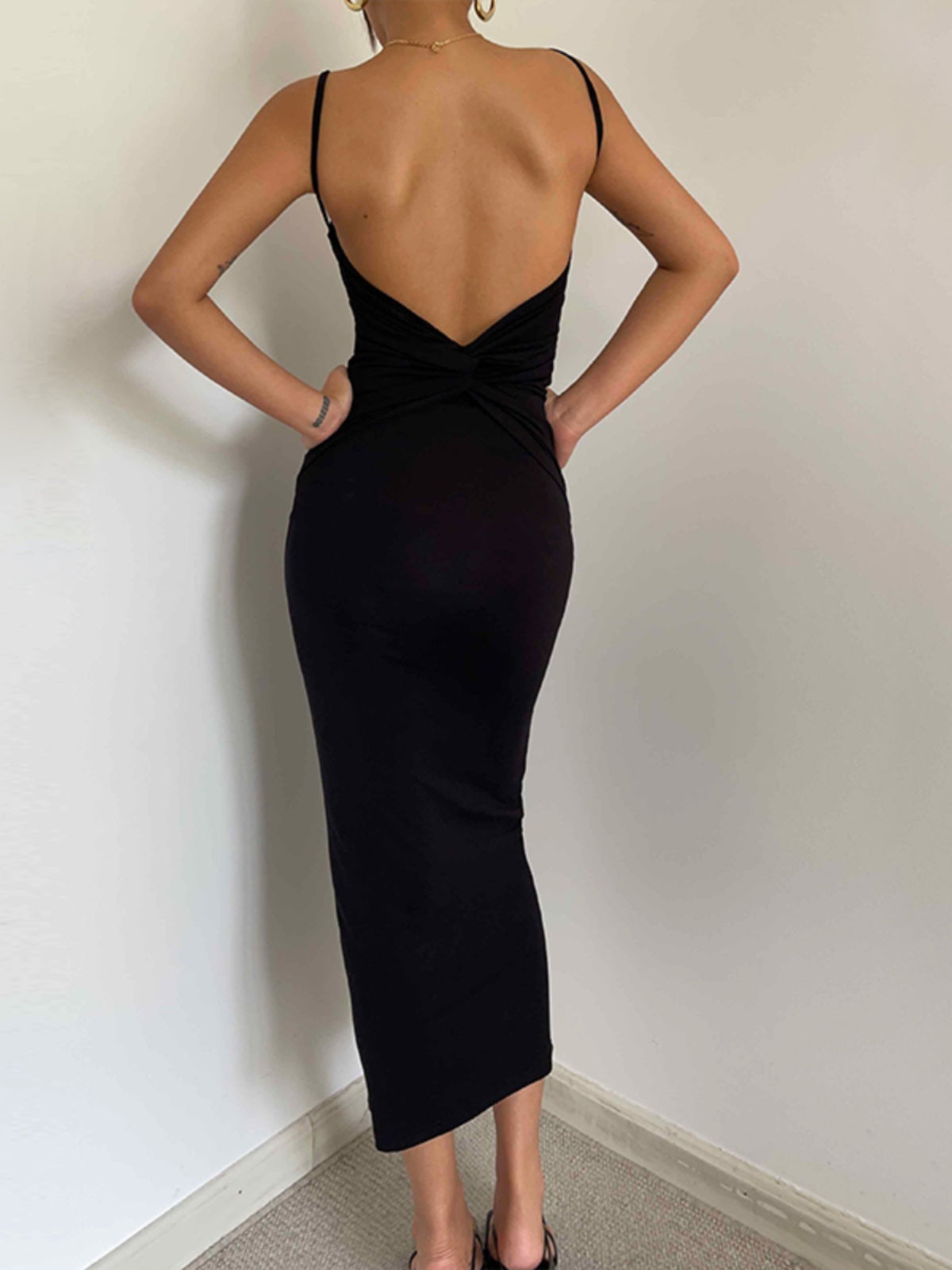 Fancy Open Back Elegant Slimming Back Twisted Dress