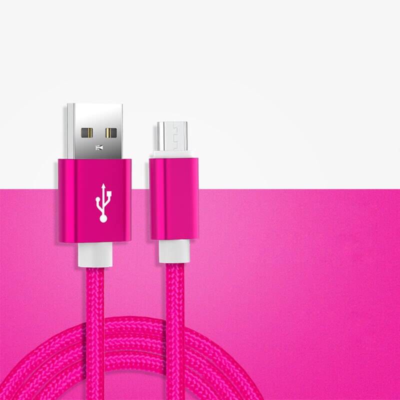 Micro USB Charger Nylon Braided Data Cable Android Phone