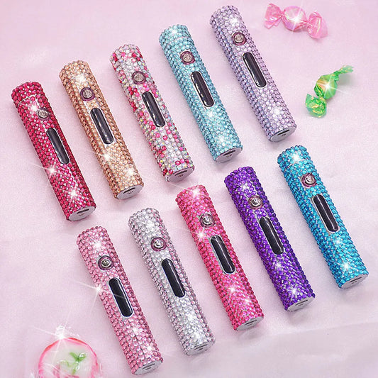 Colored Diamonds Cute Pink Electric Lighter USB Rechargeable Lighters