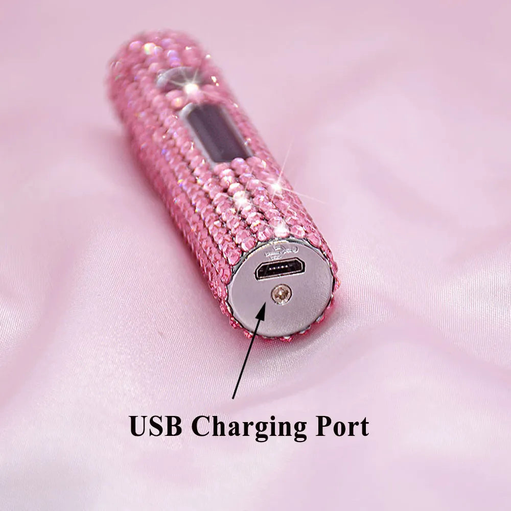Colored Diamonds Cute Pink Electric Lighter USB Rechargeable Lighters