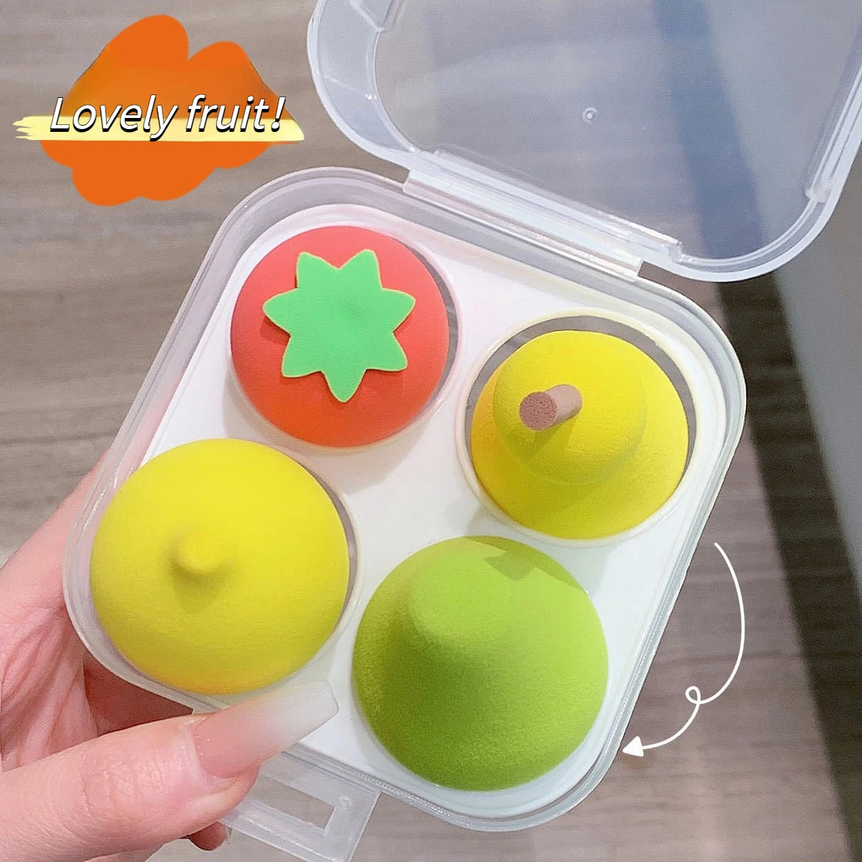 4Pcs/box Makeup Sponge Set Cute Fruit Cosmetic Puff