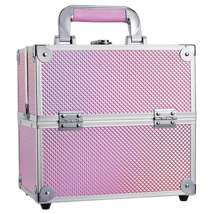 Portable Travel Alloy Cosmetics Make Up Storage Organizer Box Beauty Vanity Suitcase for Women