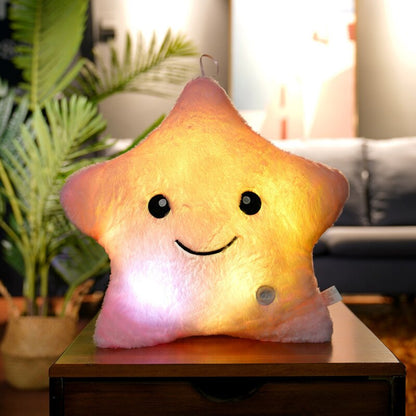 LED Luminous Five-Pointed Star Plush Cushion