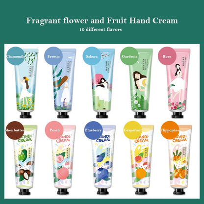 10pcs Boxed Hand Cream Sets Floral Fragrance