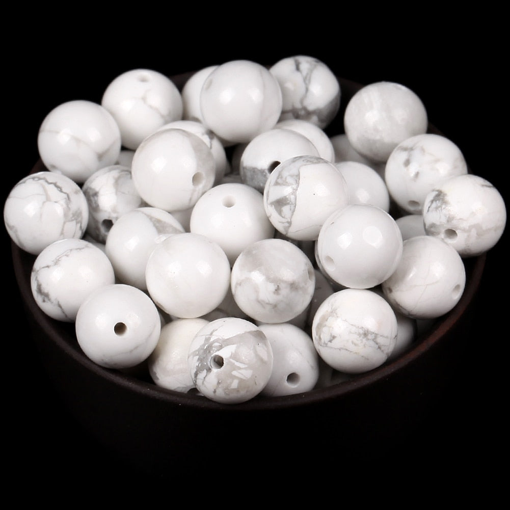 White Turquoise Stone Beads For Jewelry Making DIY Bracelet
