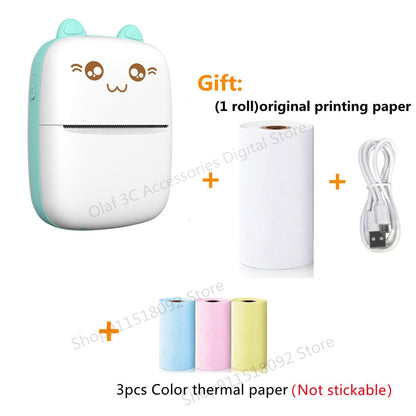 Meow Mini Label Printer Thermal Portable Printers Stickers Paper Inkless Wireless 200dpi Android IOS 57mm