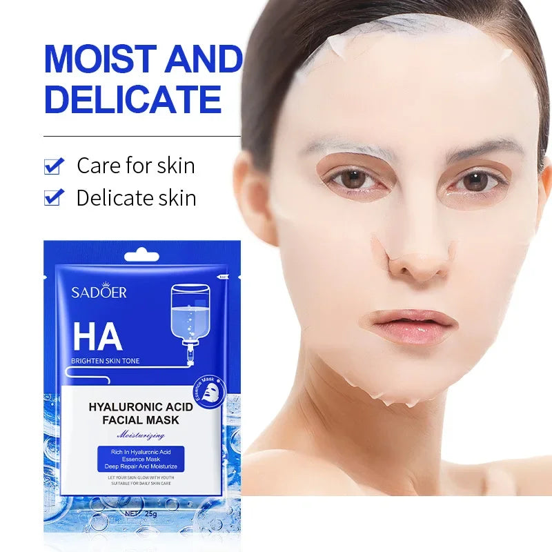 10/20pcs Vitamin E Hyaluronic Acid Oligopeptide Facial Mask