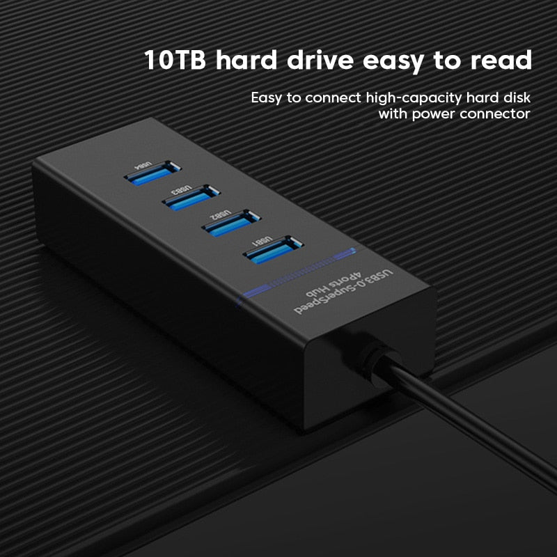 4 Ports USB Hub 3 0 High Speed Multi USB Splitter Adapter