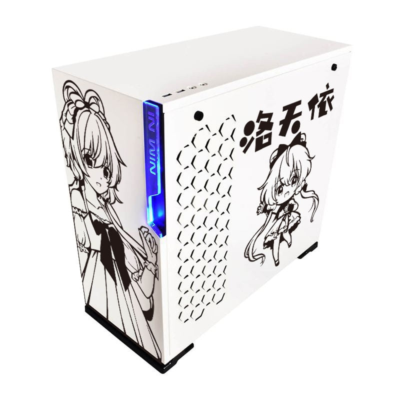 PC Case Stickers Waterproof Computer Host Decal Removable ATX Middle Tower Case Hollowed out Sticker