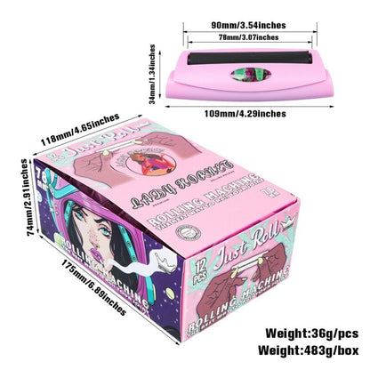 78mm Ladies Pink Plastic Rolling Machine 12/1pcs