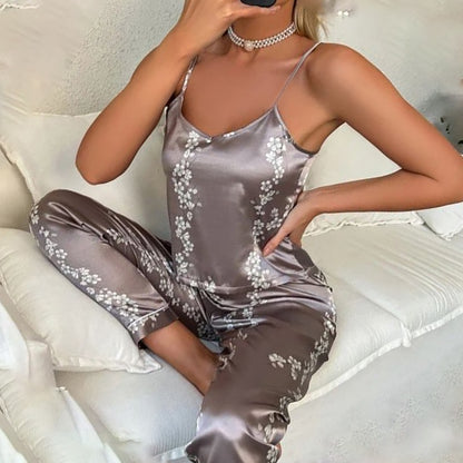 Sexy Lingerie Silk Pajamas Set