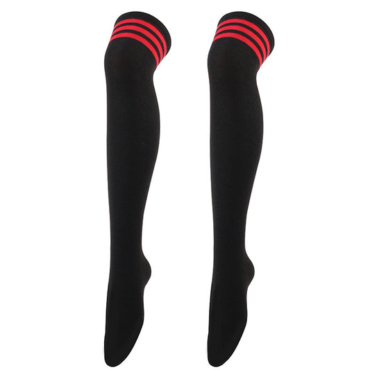 Black Striped Over Knee Thigh High Long Tube Socks