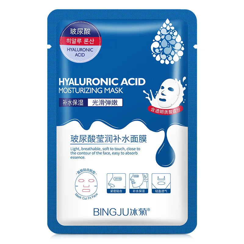 10pcs Hyaluronic Acid Hydrating Facial Mask