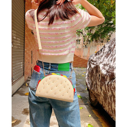 Cute Taco Shape Women Handbag and Purse Chain Shoulder Bag