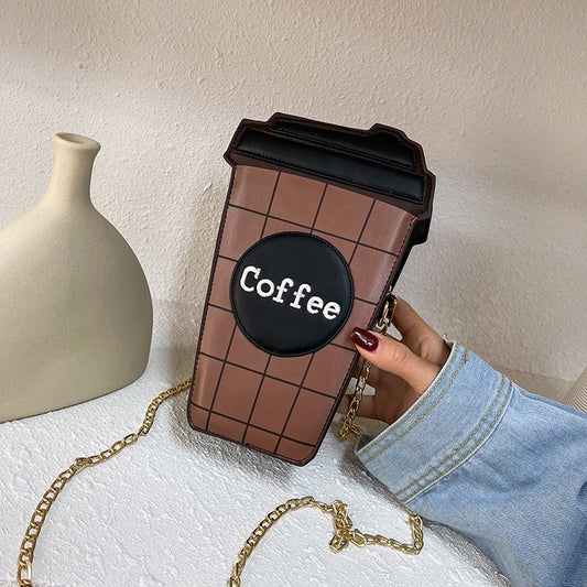 Coffee Cup Shape Chain Shoulder Bag