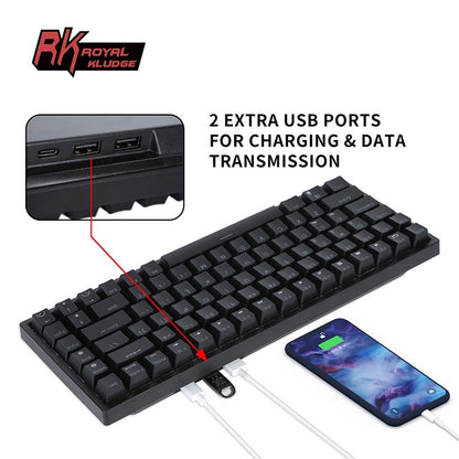 RGB Triple Mode Mechanical Keyboard Bluetooth Wireless Gamer Keyboard