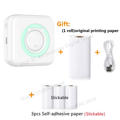 Meow Mini Label Printer Thermal Portable Printers Stickers Paper Inkless Wireless 200dpi Android IOS 57mm