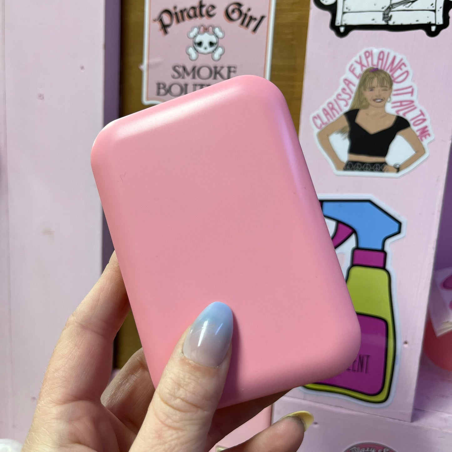 Pink/Black Plastic Case Box 110*75mm Portable Herb Storage Boxes