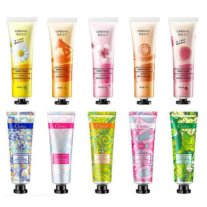 10pcs Horse Oil Sakura Hand Cream Moisturizing Anti-wrinkle Anti Chapped Nourishing Skincare Hand Creams