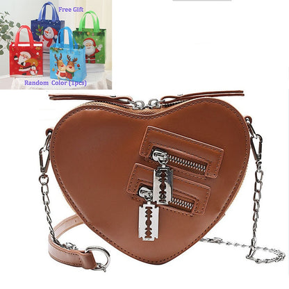 Heart Zipper Chain Crossbody Bags