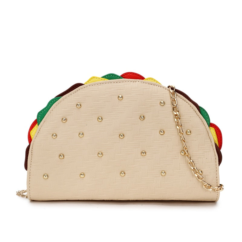 Cute Taco Shape Women Handbag and Purse Chain Shoulder Bag