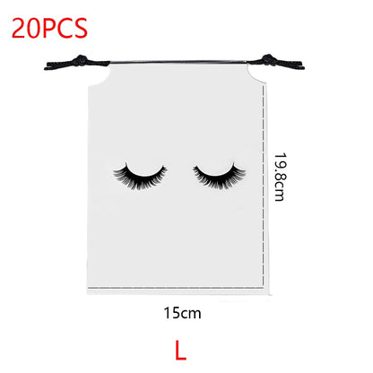 20/50PCS Eyelash Print Drawstring Reusable Bags