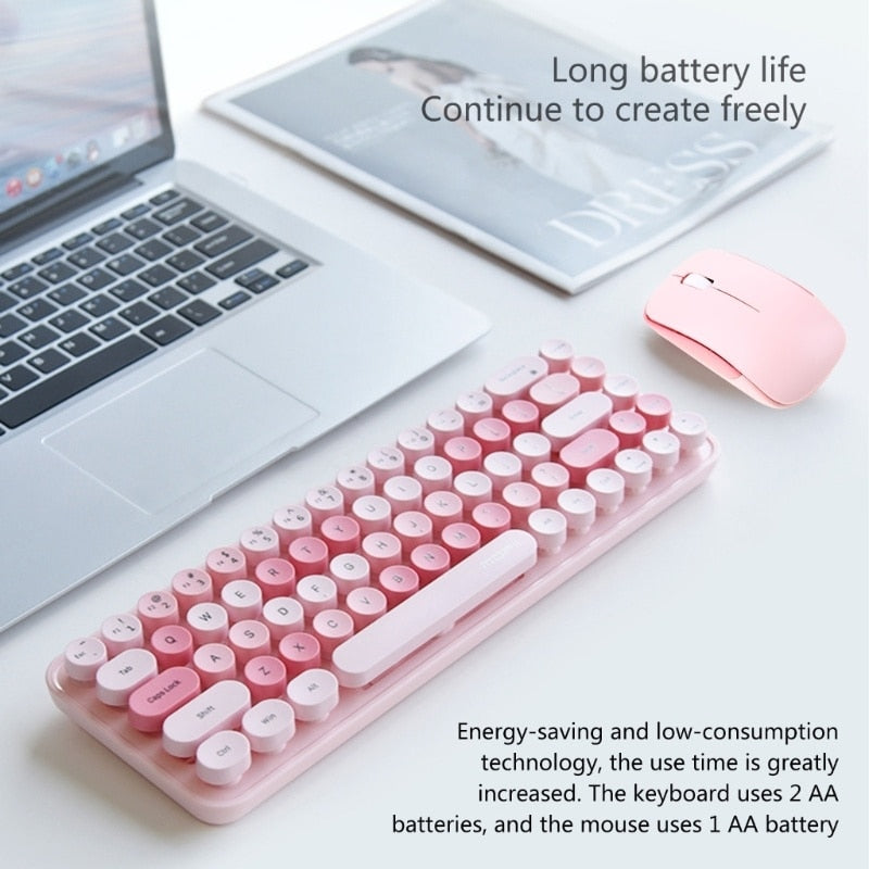 Colorful Wireless Keyboard and Mouse