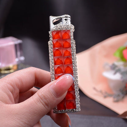 Women's Creative Windproof Pink Flame Butane Lighter
