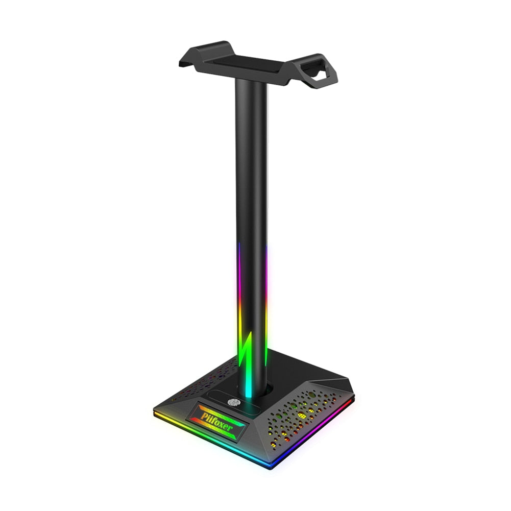 RGB Gaming Headphone Stand with USB Ports Headphone Holder Touch Control Light Desktop Gaming Headset Holder Earphone Hanger