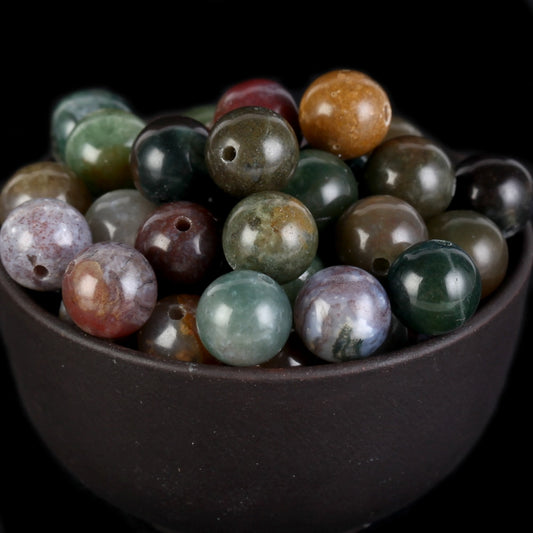 Indian agate Stone Beads For Jewelry Making DIY Bracelet