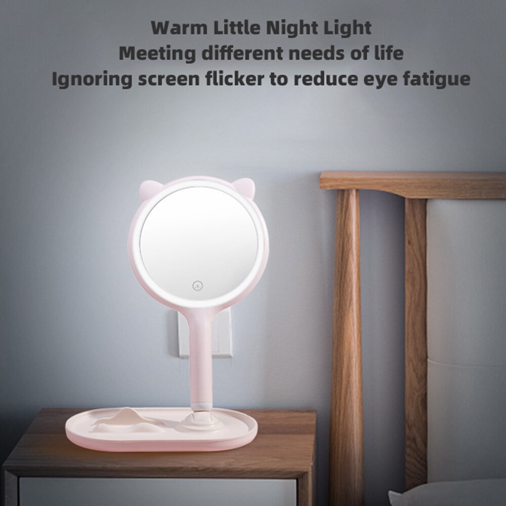 New Intelligent Beauty Makeup Mirror Smart Led Makeup Mirrors With Cosmetics Storage Box with Phone Holder