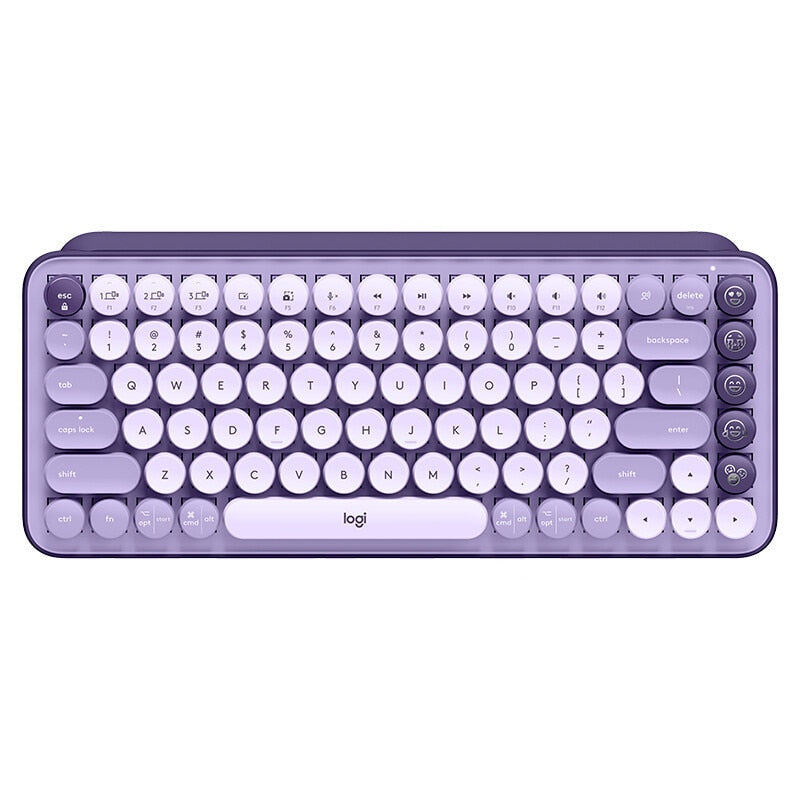 Mechanical Wireless Keyboard with Customizable Emoji Bluetooth or USB Connectivity Multi-Device OS Compatible