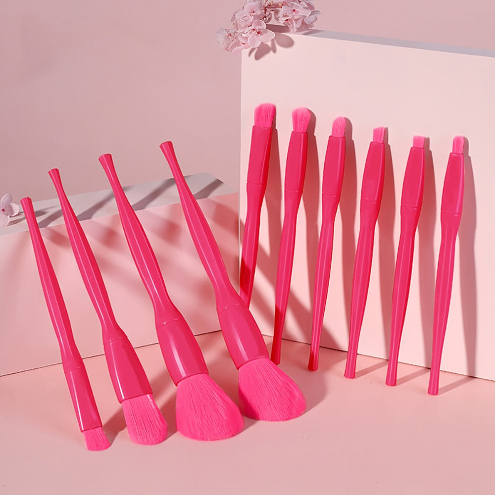 10 PCS Candy Color Makeup Brushes Set