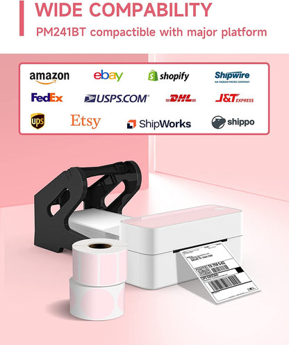 118mm Phomemo Shipping Label Printer Bluetooth Wireless Thermal Label Printer Compatible with iPhone Android Mac Windows