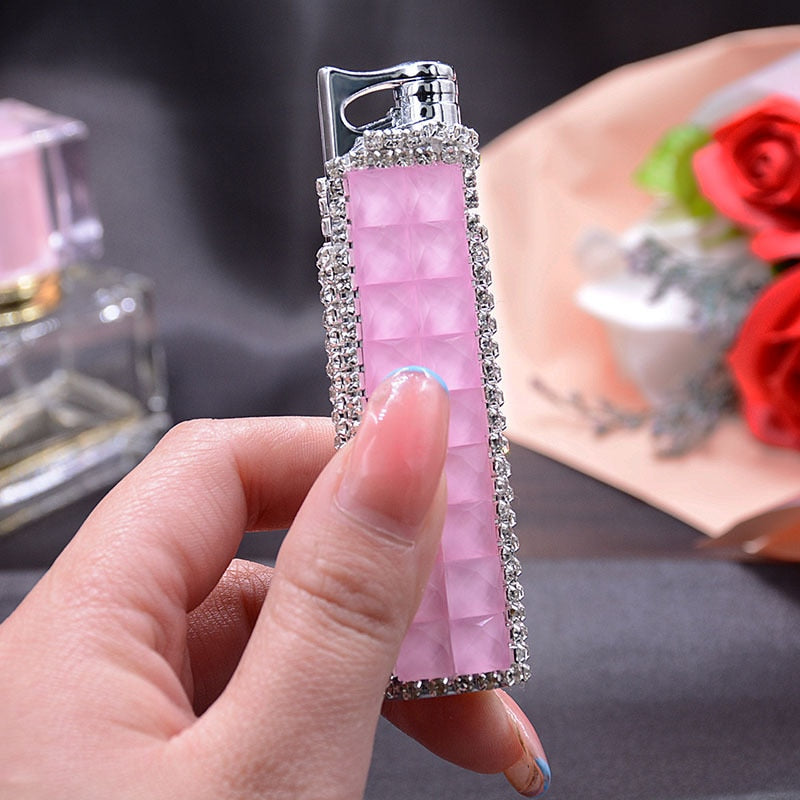 Women's Creative Windproof Pink Flame Butane Lighter