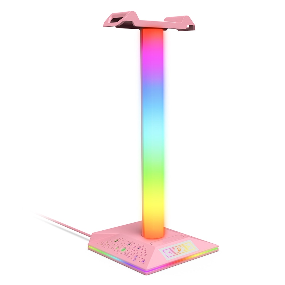 RGB Gaming Headphone Stand with USB Ports Headphone Holder Touch Control Light Desktop Gaming Headset Holder Earphone Hanger