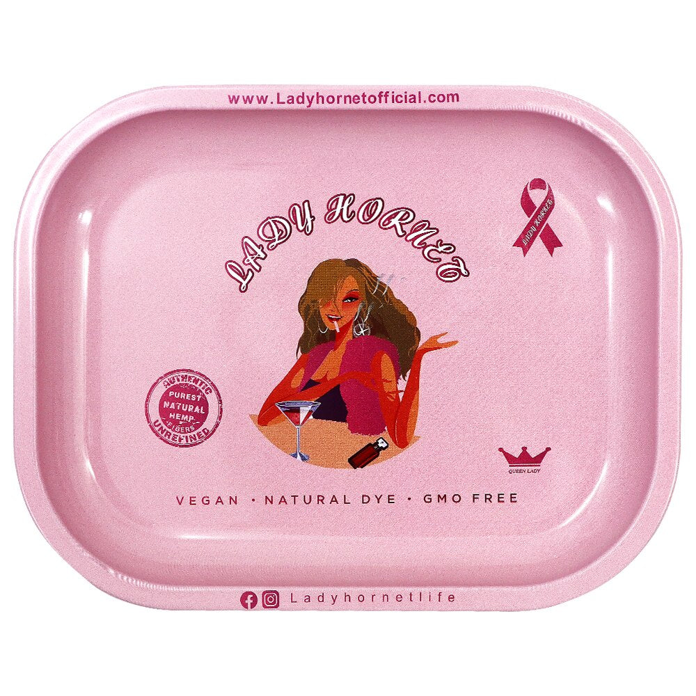Lady Hornet Pink Aluminum Rolling Trays 140*180MM Matte Metal Rolling Tray