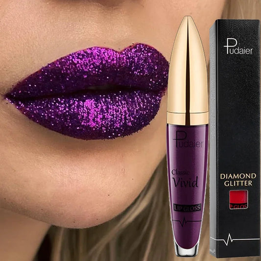 18 Colors Glitter Lip Gloss Waterproof Long Lasting Diamond Matte To Shimmer Metallic Liquid Lipstick