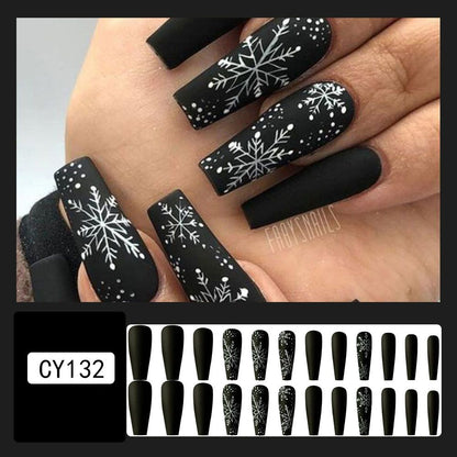 24Pcs Phantom Dark Butterfly Fake Nails