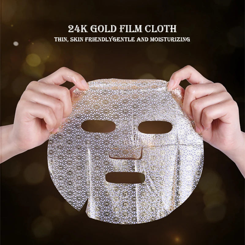 10pcs 24K Gold Hyaluronic Acid Face Mask