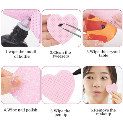 200 Pcs Disposable Lint-Free Paper Cotton Wipes Eyelash Extension Glue Remover Pads Cleaning Wipes Cosmetics Makeup Tools